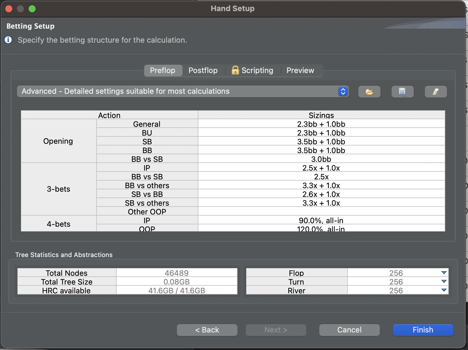 HRC Preflop Settings