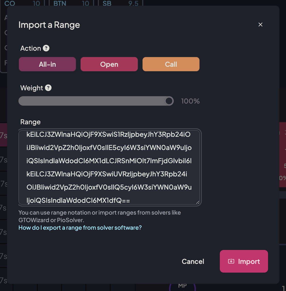 Import range