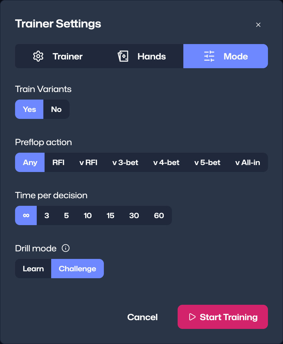 Mode Settings